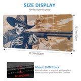Western Cowboy Skeleton Gaming Mouse Pad, Large Extended Desktop Mat, 31.5 X 15.7 Inches, Non-Slip Base