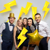 4 Pcs 45 Inch Lightning Bolt Foil Party Balloons Large Flash Foil Lightning Bolt Shape Balloons For Birthday Wedding Baby Shower Decorations(Yellow)