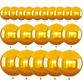 16 Pcs Large Gold 4D Foil Balloons for Christmas, New Year, Birthday, and Wedding