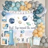 First Trip Around the Sun Space-Themed 1st Birthday Party Decorations for Boys & Girls