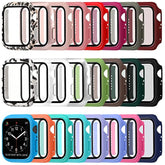 24 Pcs Smart Watch Screen Protector Watch Bumper Case Hard Pc Case With Tempered Glass Screen Protective Cover Compatible With Iwatch For Men Women, Assorted Colors (45Mm)