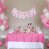 Minnie Mouse 2nd Birthday Highchair Banner – Pink Gold Ribbon Decor & Photo Prop for Girls