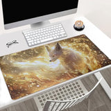 Large Gaming Mouse Pad, Extended Xxl Desk Mat With Mystical Fox Design, 31.5 X 15.7 Inches, Non-Slip Base
