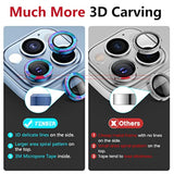 For Iphone 13 Pro - Iphone 13 Pro Max Camera Lens Protector, 9H Tempered Glass Camera Cover Screen Protector Metal Individual Ring For Iphone 13Pro 6.1 Inch Iphone 13 Promax 6.7 Inch 2021