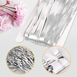 5PCS Silver Foil Fringe Curtains, 3.2x8.2ft Tinsel Backdrop for Party, Wedding & Christmas Decor