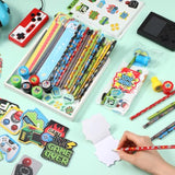 168 Pcs Video Game Party Favors Include Gaming Mini Notebook Gamer Birthday Sticker Pencil Stamper Ruler Eraser For Boy Teen Game Gifts Classroom Rewards Favor Party Supplies Decor(Bright)
