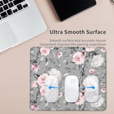 Pink Roses Mouse Pad,Spring Blooming Flowers And Leaves Square Waterproof Mouse Mat,Non-Slip Rubber Base Durable Stitched Edges Computer Mousepad For Gaming Home Office Wireless Mouse 9.5"X7.8"