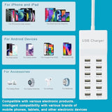 Usb Charger 12 Port Usb Charging Station Charging Hub With Fast Charging Usb Wall Charger For Multiple Devices Usb Charging Port Compatible With Cell Phones Tablets Laptops