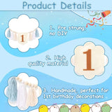One High Chair Banner For First Birthday Decoration Boys, Blue Tassel Banner For 1St Birthday Photo Backdrop Decor