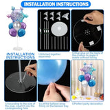 Snow Birthday Party Balloons Stand Kit 2 Sets With Snowflake Foil Balloons For Winter Wonderland Girl Princess Birthday Party Themed Decorations - Balloon Centerpiece For Tables