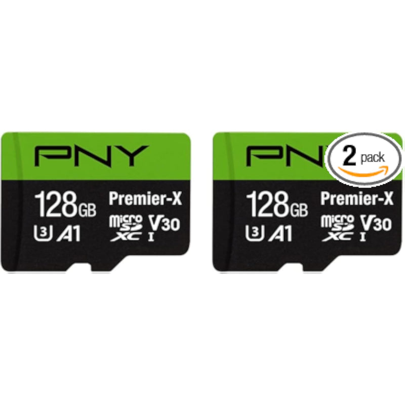 128GB Premier microSDXC 2-Pack, U3, V30, A1, 100MB/s, 4K UHD, Full HD