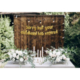 Sorry But Your Childhood Has Expired Gold Glitter Banner – 18Th And 21St Birthday Banner - Graduation Party Decorations Favors And Supplies