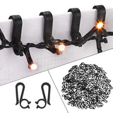 30 Pcs Black Gutter Hooks For Hanging Christmas Lights, Holiday Lights Clips Mount To Gutters Shingles, Gutter Clips For Hanging Icicle Lights On Christmas Halloween Home Garden Decor