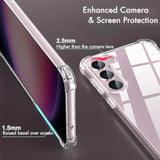 Clear Case for Samsung Galaxy S23 Plus Shockproof Bumper Protective Cover with Hybrid Design and Airbags Corners