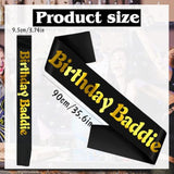Birthday Baddie Sash With Gold Foil, Black Funny Birthday Sash For Women And Men Official Teenager Sweet 16, 18Th 21St 30Th 40Th 50Th Or Any Other Bday Party Decorations, Gifts
