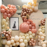 Blush Pink Balloons, 60 Pcs 12 Inches Dusty Pink Double Stuffed Nude Beige Balloon, Retro And Rose Gold Boho Balloons Set For Girls Bridal Birthday Baby Shower Weddings Party Decoration