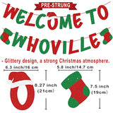 Christmas Decorations – Glittery Welcome To Whoville Banner And Garland For Grinch Christmas Decor, Grinch Decorations