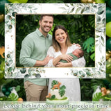 32 X 24 Inch Large Wedding Photo Booth Props Frame Diy Pvc Cutouts Photo Booth Selfie Frame For Wedding Bridal Shower Baby Shower Anniversary Party Supplies Decorations(Eucalyptus)
