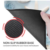 Large Mouse Pad,Edge Stitched Mousepad,Non-Slip Laptop Desk Mat, Desk Writing Pad For Office And Home,31.5 X 13.8 Inch - Blue Shells Starfish