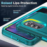 For Motorola Edge-2022 Case:?Not Fit Edge Plus/Edge 5G Uw? Heavy Duty 3 In 1 Rugged Cover, Military Grade Sturdy Shockproof Cell Phone Android Funda Para Moto Edge2022, Teal Blue