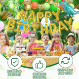 125 Pcs Dinosaur Party Decorations Balloon Arch Kit with Fringe Curtain for Kids
