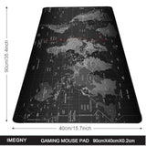 Gaming Mouse Pad, Oversized Mouse Mat Natural Rubber Blank Desk Mat Heavy Duty, Water Resistant Keyboard Pad For Gamer, Office And Home Use (90X40 Map)