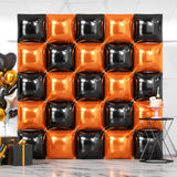 25Pc Black Orange Square Foil Balloons – Wall Backdrop & Arch Party Decor