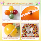 182PCS Fall Balloon Arch Kit with Orange Red Green Yellow Gold Balloons for Party