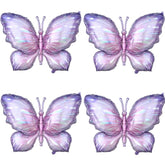 4pcs Purple Butterfly Foil Balloons for Wedding, Baby Shower & Party Decor
