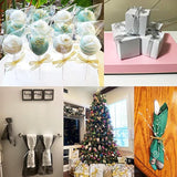 10Rolls 250Yards/228Meters 1/4 Inch Wide Sparkle Silver Organza Ribbon