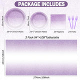 98 Pcs Gradient Pastel Purple Tableware - Plates, Napkins, Tablecloth & Party Decorations - Light Purple Sprinkle Wedding & Birthday Table Cover & Party Favors