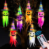 Remote Control 6 PCS Halloween Hanging Ghosts Outdoor Decor with Lights