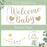 51pcs Sage Green Baby Shower Decor Set with Balloons, Banner, Cake Topper & More