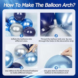 134Pcs Blue Balloon Arch Kit, Blue Balloon Garland With Blue And Silver Balloons For Wedding Baby Shower Graduation Birthday Party Decorations