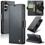 Wallet Case For Samsung Galaxy S25 Fe, Pu Leather Magnetic Flip Case With Rfid Blocking Card Holder Kickstand For Women Men, Shockproof Durable Protective Phone Cover For Galaxy S25 Fe (Black)