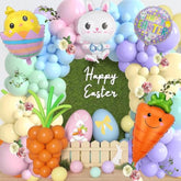 Easter Balloon Arch Garland Kit 161 Pcs Easter Day Party Decorations Balloon With Bunny Carrot Chicken Foil Balloons For Easte Theme Spring Party