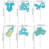 24Pcs Baby Shower Oh Baby Cupcake Toppers It'S A Boy Cupcake Picks Glitter Tie Onesie Baby Bottle Cake Picks Decorations For Gender Reveal Baby Shower Boys Birthday Party Supplies Blue