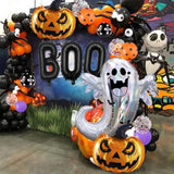 7Pc Halloween Foil Balloons – BOO Ghost & Pumpkin Party Decorations