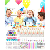 196Pcs Unicorn Party Favors Party Supplies Keychain Slap Bracelet Tattoo Sticker Goodie Bag Stuffers, Unicorn Pinata Filler For Girl Kid Birthday Pary