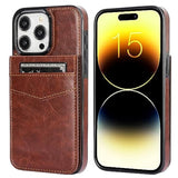 Compatible With Iphone 15 Pro Max Case Wallet With Credit Card Holder, Flip Premium Leather Magnetic Clasp Kickstand Heavy Duty Protective Cover For Iphone 15 Pro Max 6.7 Inch (Brown)