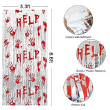 2 Pack Bloody Halloween Foil Fringe Curtains 3.3x6.6ft Scary Zombie Vampire Decor