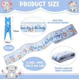 3 Rolls Baby Shower Measure Belly Game Baby Shower Games How Big Is Bump Belly Measuring Tape For Gender Reveal Games Party Supplies, 2 Inch X 115 Ft (Blue Bear Style)