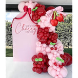 Cherry Birthday Decorations,146Pcs Red And Pastel Pink Latex Balloons With Cherry Balloon For Cherry On Top Baby Shower Decorations Girl Birthday Berry First Cute Fruit Party Favors Home Decor