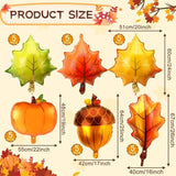 30pcs Fall Thanksgiving Balloons Pumpkin Maple Leaf Pine Foil Garland Party Decor
