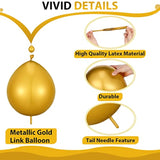 80Pcs 10-Inch Gold Link Balloons for Wall Arch, Chains, Party Decorations