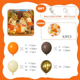 142PCS Fall Balloon Arch Kit Burnt Orange Brown Gold Pumpkin Maple Decor