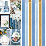 Dusty Blue & Gold Crepe Paper Streamers: Party Decoration Set