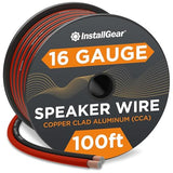 16 Gauge Speaker Cable - 100 ft True Spec Soft Touch Audio Wire for Car Stereos, Home Theater, Surround Sound - Flexible 16 AWG Speaker Wire - Easy