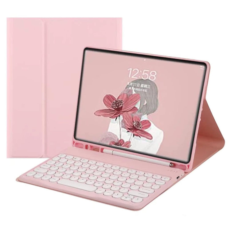 Ipad Mini 6 Keyboard Case, Cute Round Keys Detachable Wireless Keyboard With S