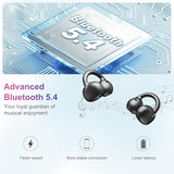 A7 Open Ear Clip-On Headphones For Glasses Wearers - Safe For Running & Streets, 4.7G Weightless Fit, 40H Battery, Bluetooth 5.4, Black